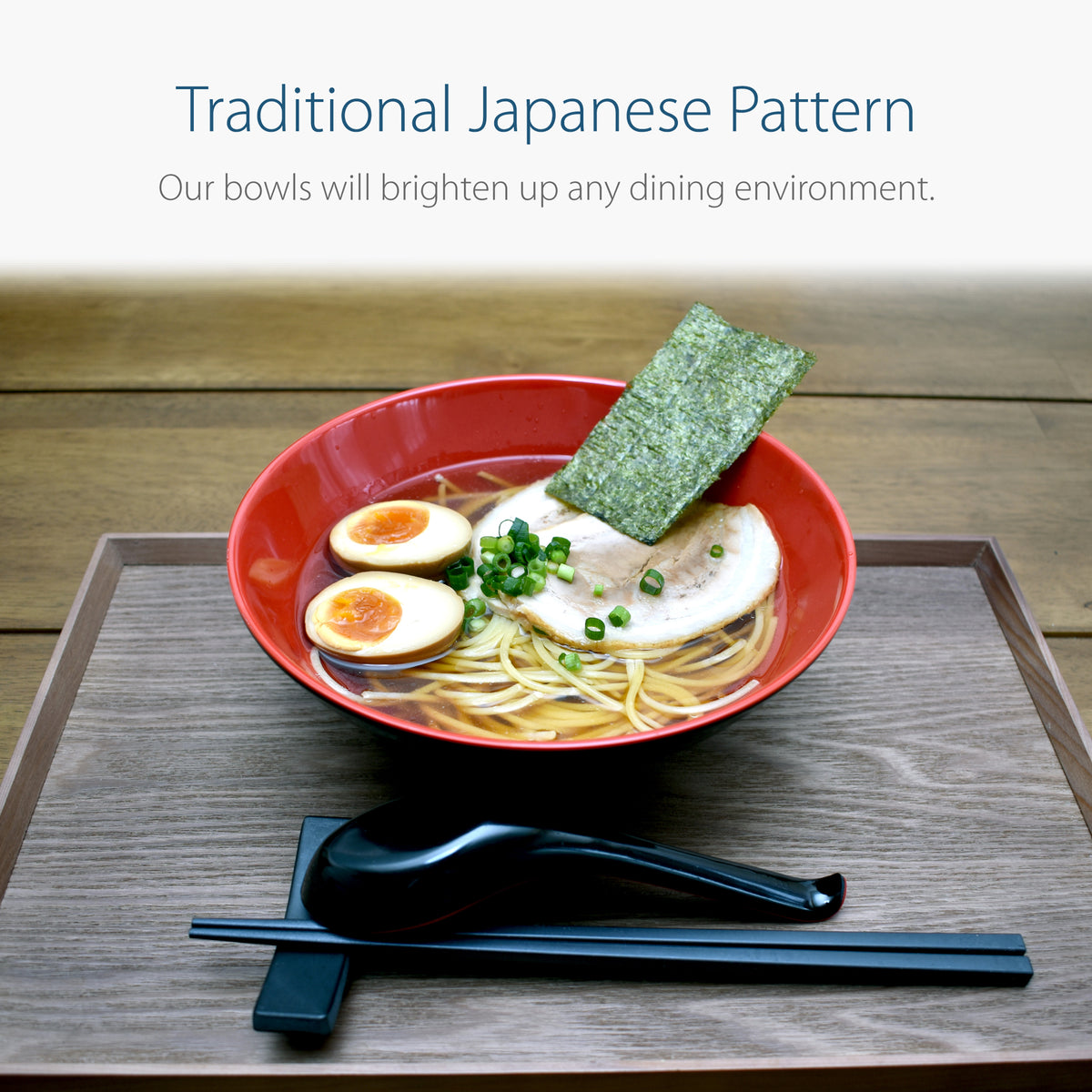 Large Melamine Japanese Ramen Noodle Soup Bowl Set – APEX S.K.