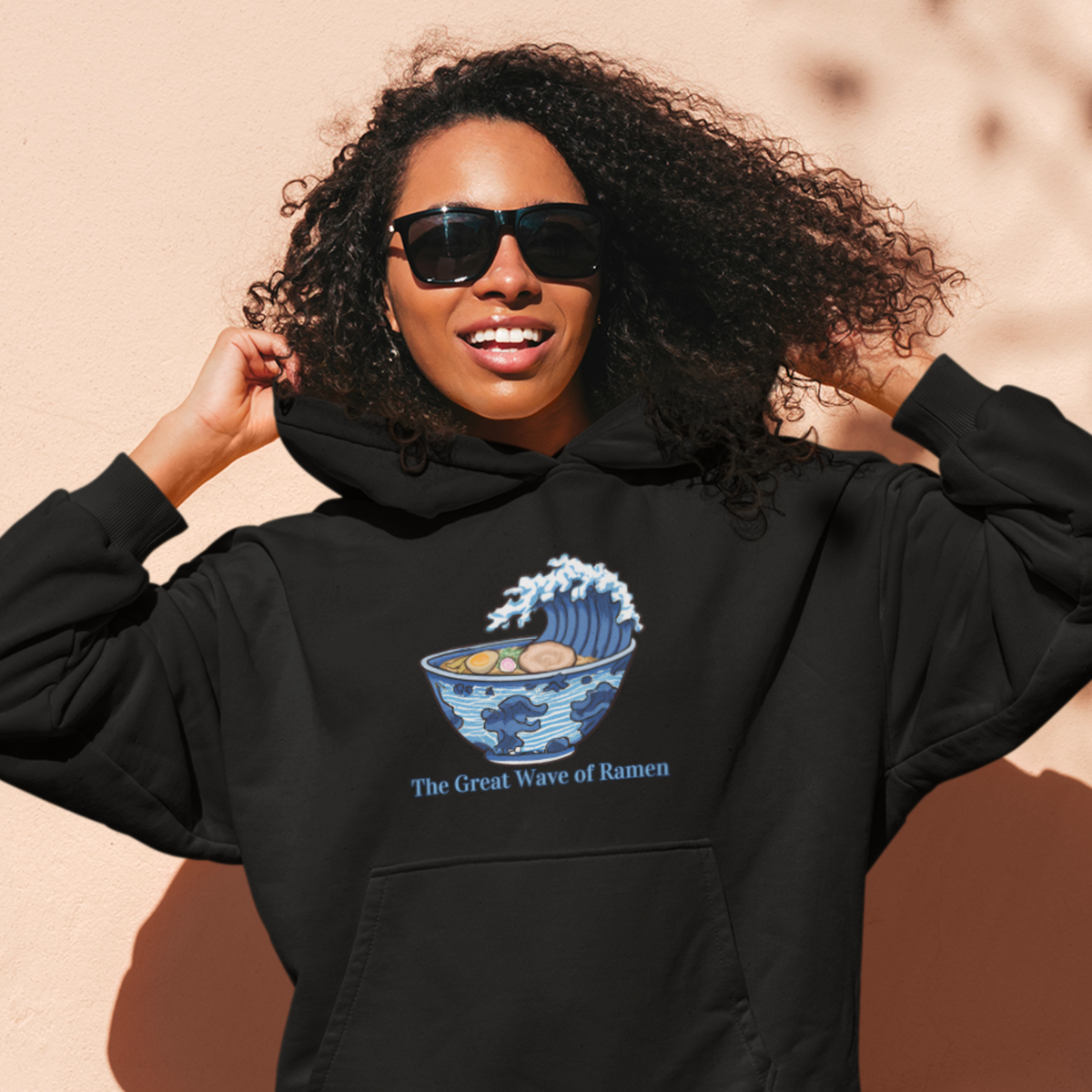 Ramen Hoodie The Great Wave of Ramen Asian Food and Art Inspired Hoodie for Foodies and Ramen Lovers