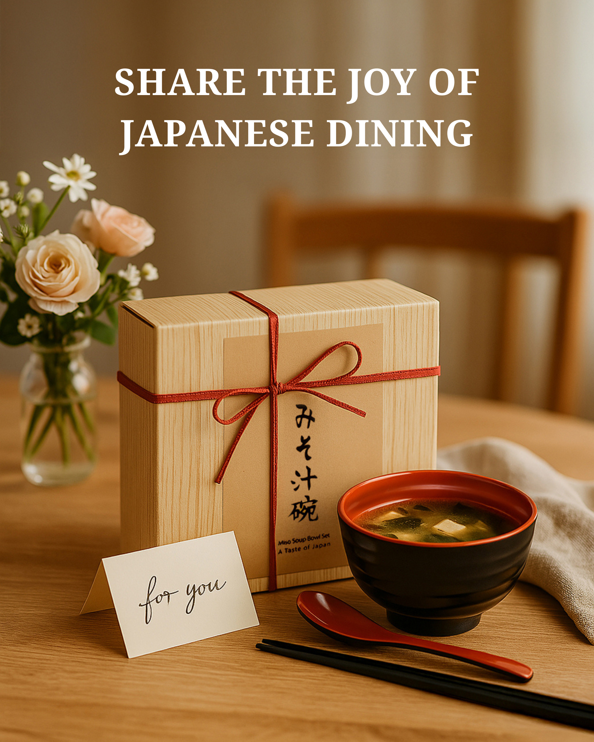 Black and Red Miso Soup Bowl Set