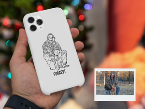 Custom Pet Portrait Phone Case | Personalized Gift for Dog Lovers | Custom Dog and Cat Case | Fiancé Gift | Pet Illustration | Dog Loss Gif