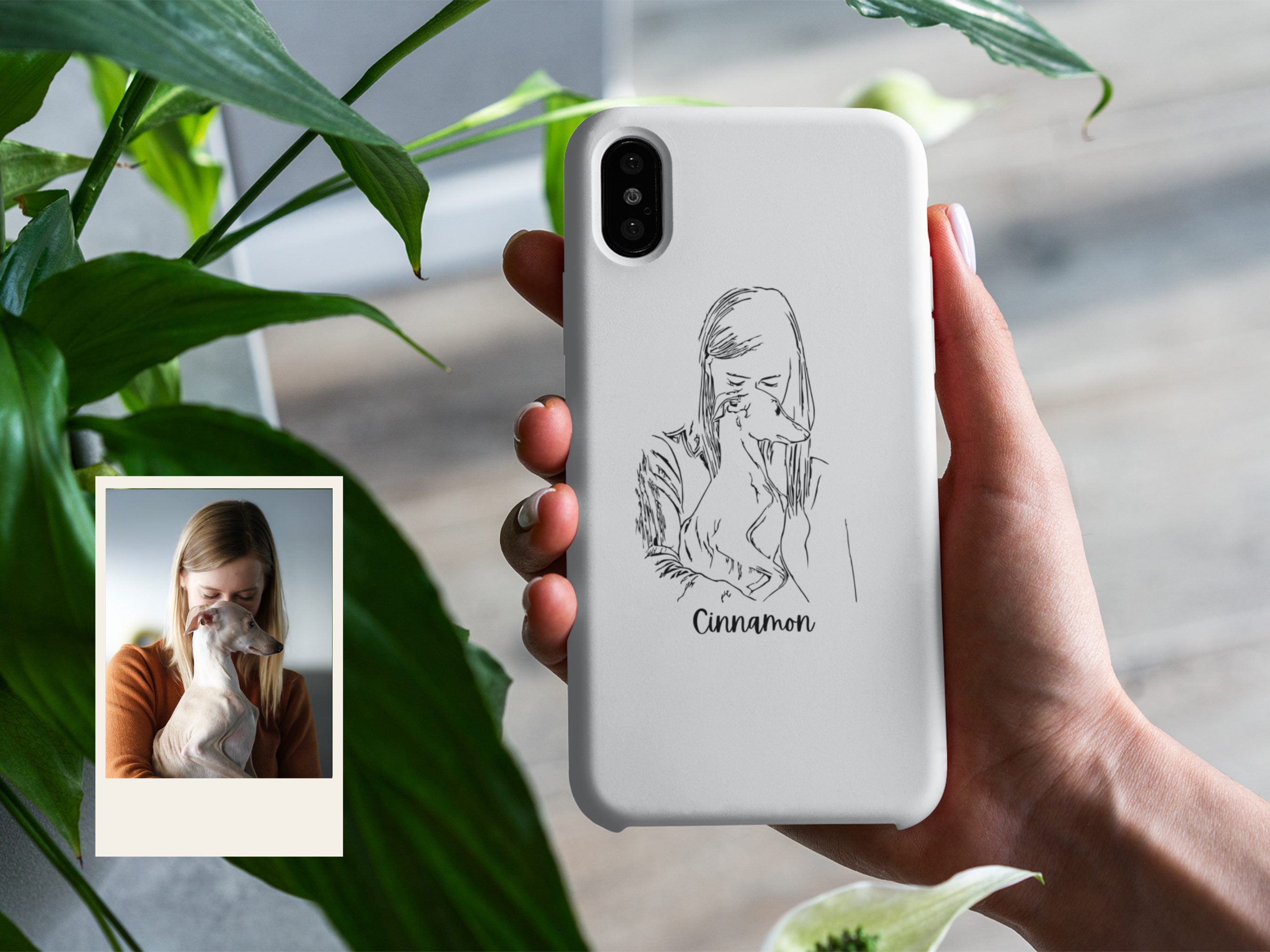 Custom Pet Portrait Phone Case | Personalized Gift for Dog Lovers | Custom Dog and Cat Case | Fiancé Gift | Pet Illustration | Dog Loss Gif