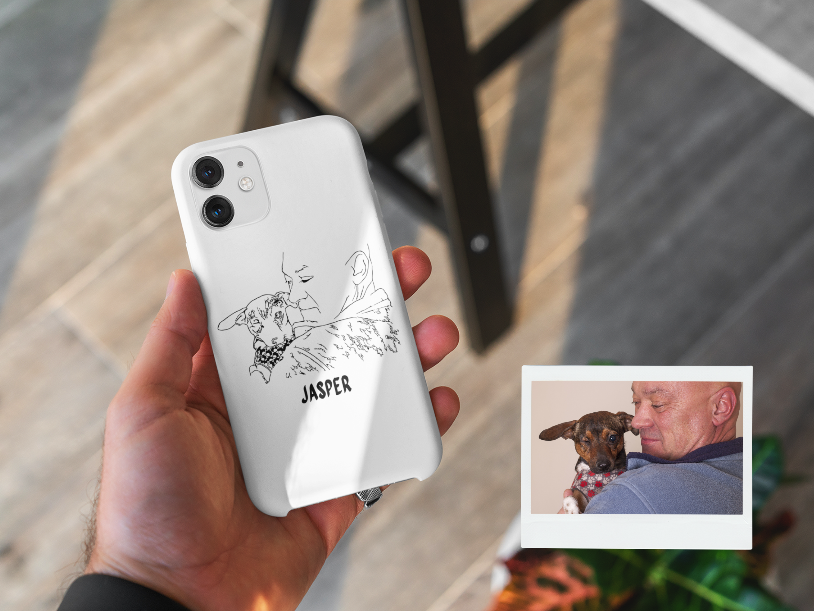 Custom Pet Portrait Phone Case | Personalized Gift for Dog Lovers | Custom Dog and Cat Case | Fiancé Gift | Pet Illustration | Dog Loss Gif