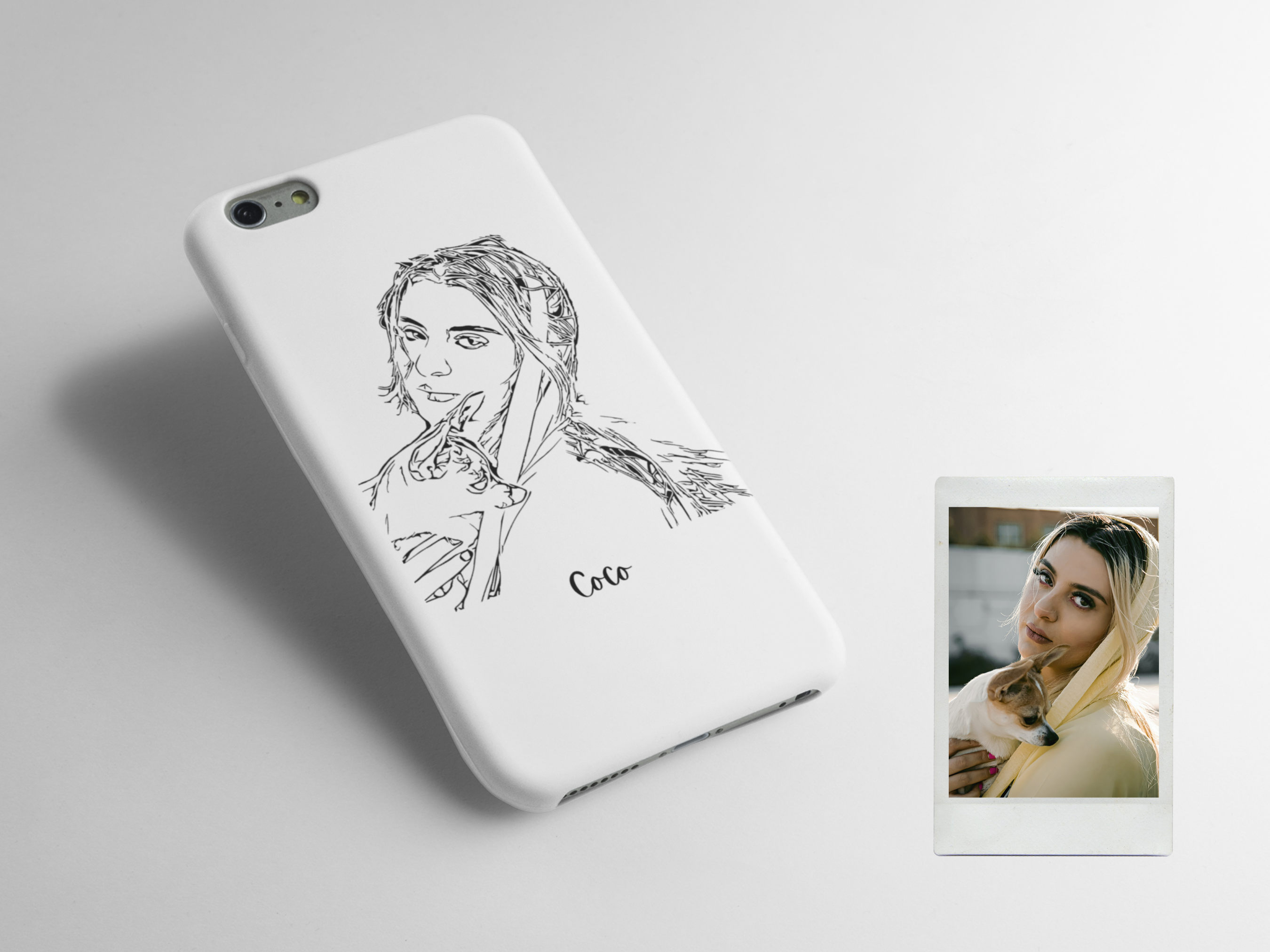 Custom Pet Portrait Phone Case | Personalized Gift for Dog Lovers | Custom Dog and Cat Case | Fiancé Gift | Pet Illustration | Dog Loss Gif