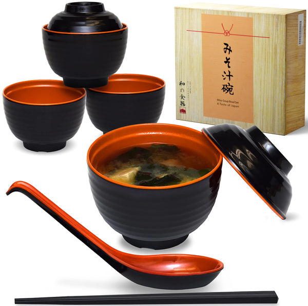 Black and Red Miso Soup Bowl Set – APEX S.K.
