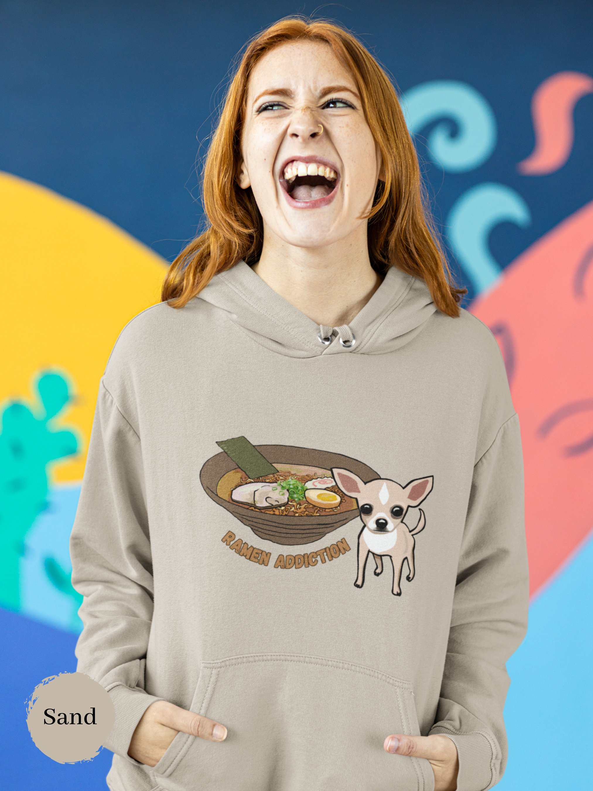 Ramen Hoodie: Chihuahua Ramen Addiction Foodie Sweatshirt with Ramen Art