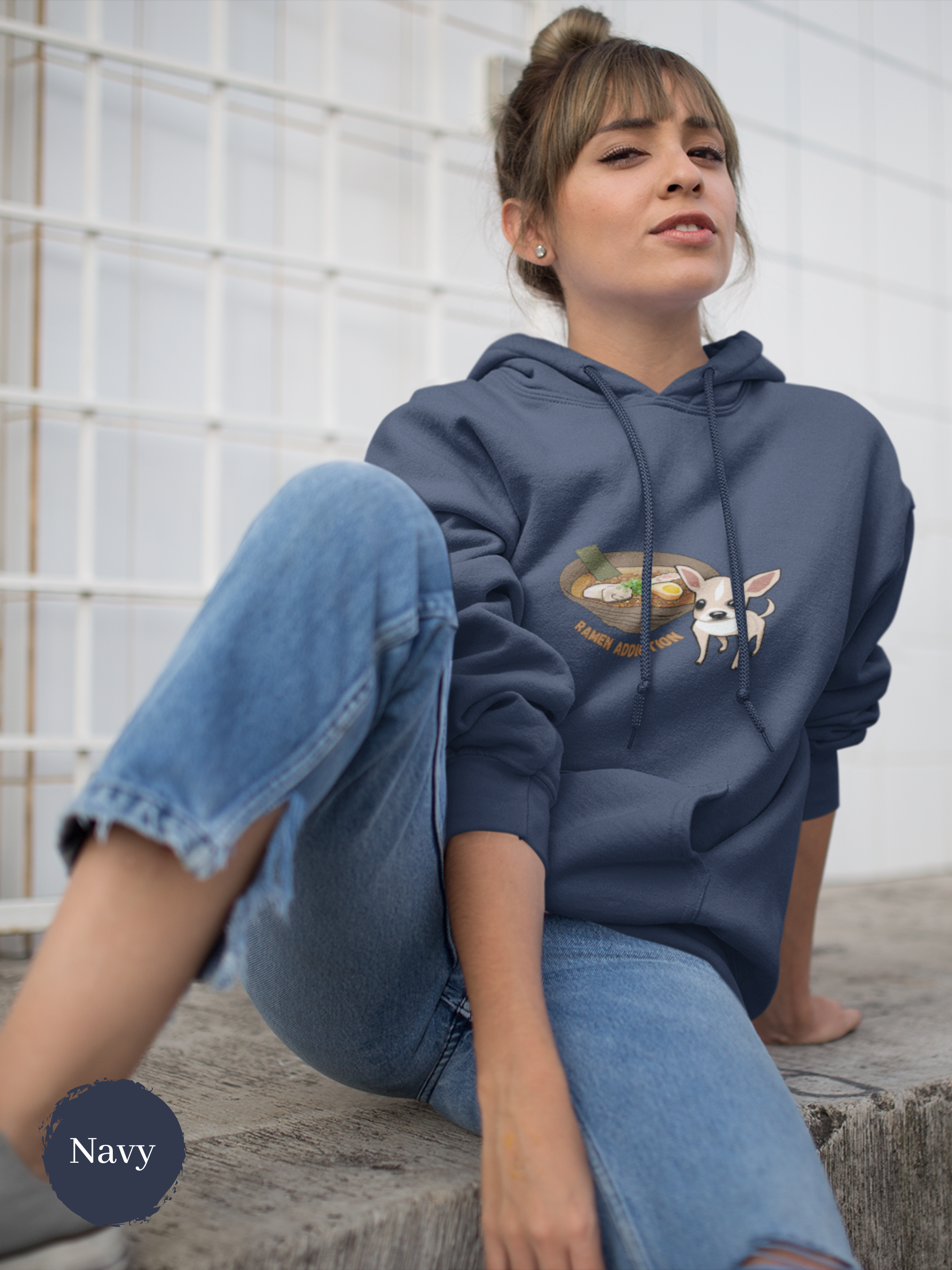 Ramen Hoodie: Chihuahua Ramen Addiction Foodie Sweatshirt with Ramen Art