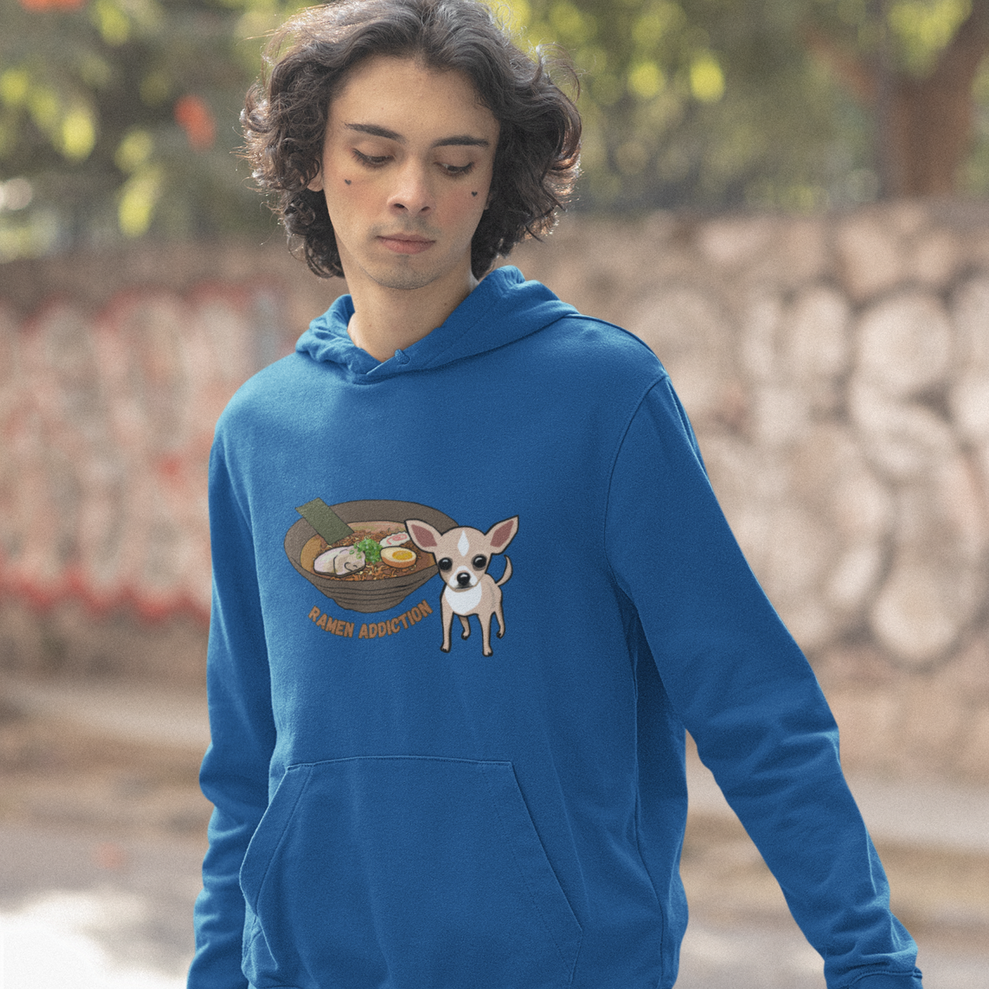 Ramen Hoodie: Chihuahua Ramen Addiction Foodie Sweatshirt with Ramen Art