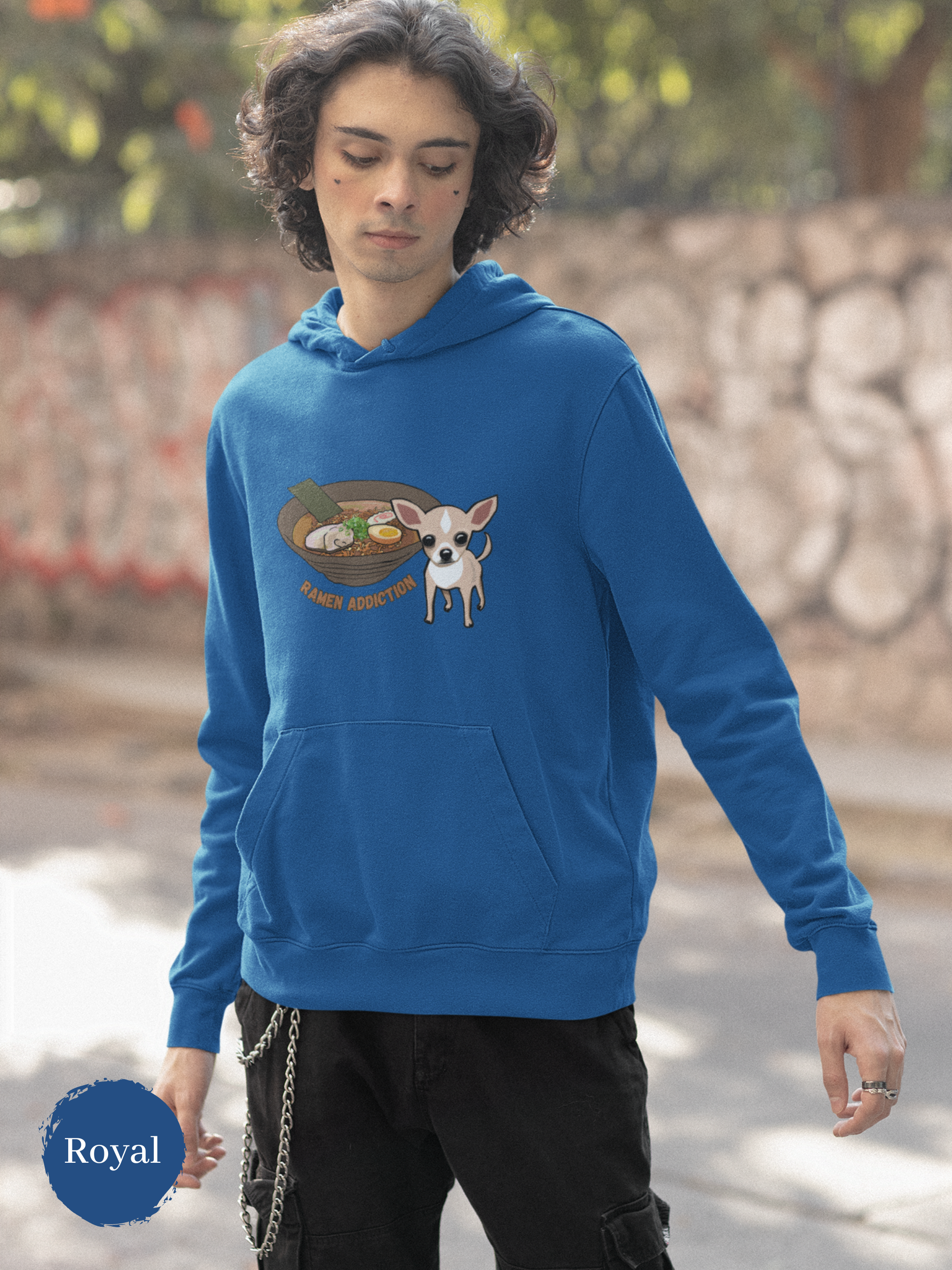 Ramen Hoodie: Chihuahua Ramen Addiction Foodie Sweatshirt with Ramen Art
