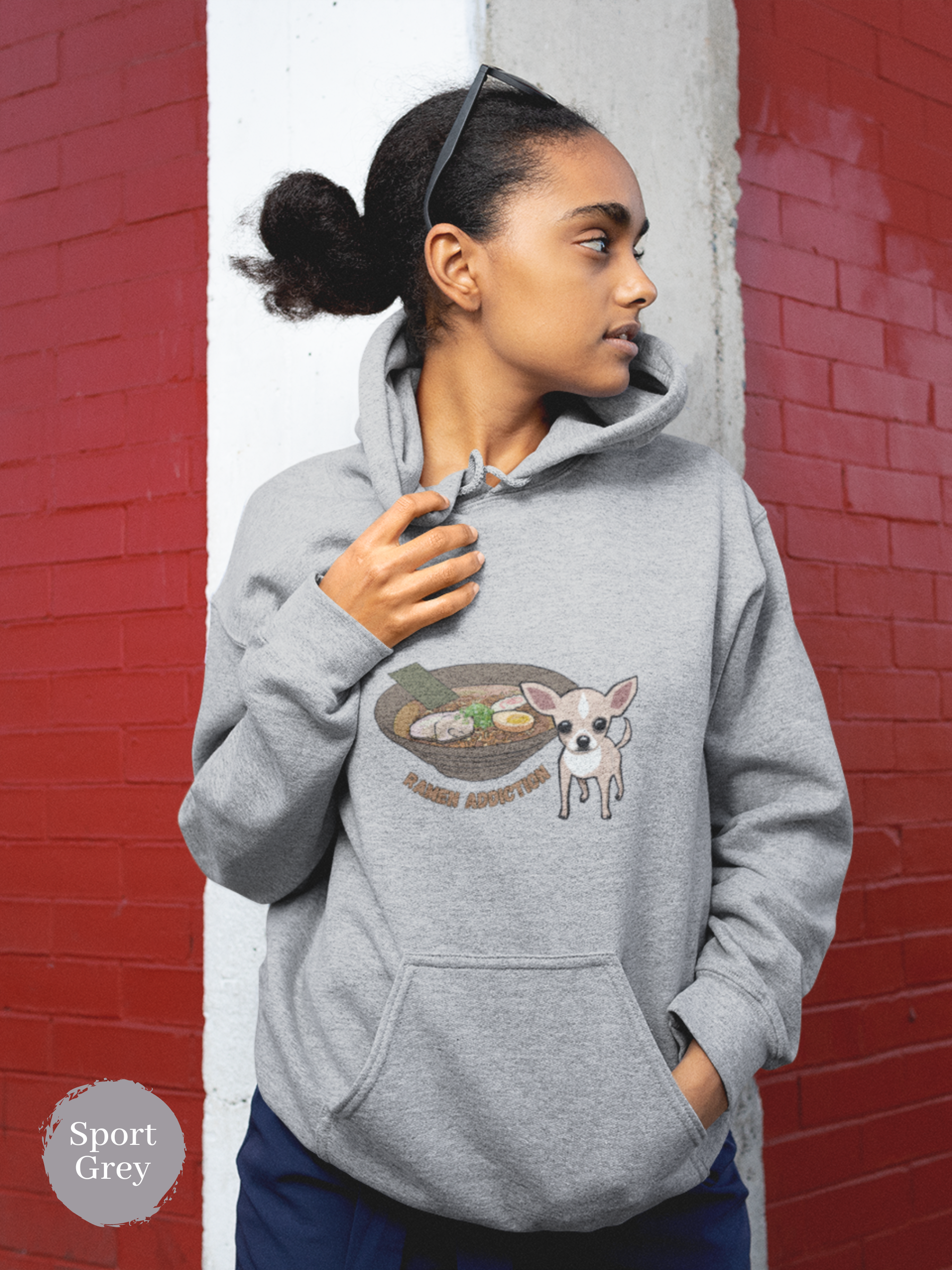 Ramen Hoodie: Chihuahua Ramen Addiction Foodie Sweatshirt with Ramen Art