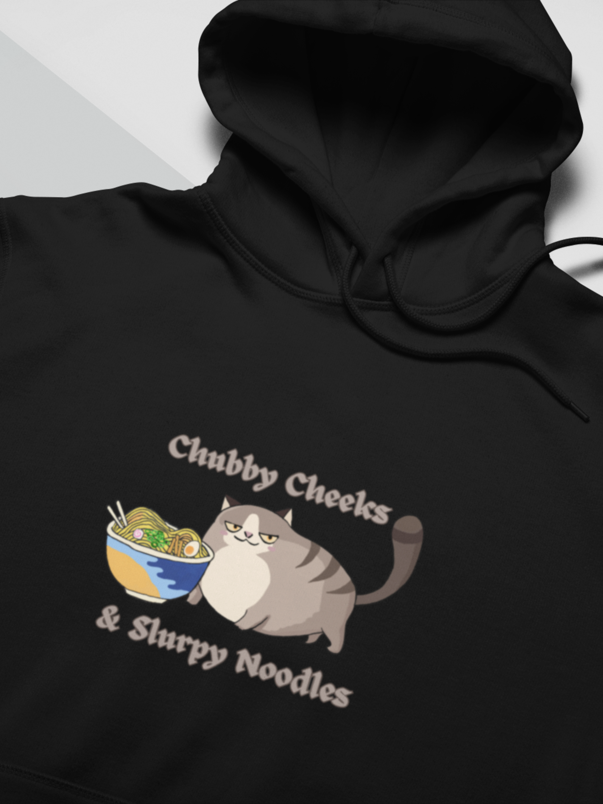 Ramen Hoodie: Chubby Cheeks & Slurpy Noodles - A Deliciously Adorable Combination of Foodie and Pun Hoodies