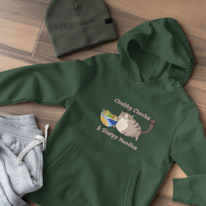 Ramen Hoodie: Chubby Cheeks & Slurpy Noodles - A Deliciously Adorable Combination of Foodie and Pun Hoodies