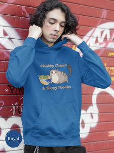 Ramen Hoodie: Chubby Cheeks & Slurpy Noodles - A Deliciously Adorable Combination of Foodie and Pun Hoodies