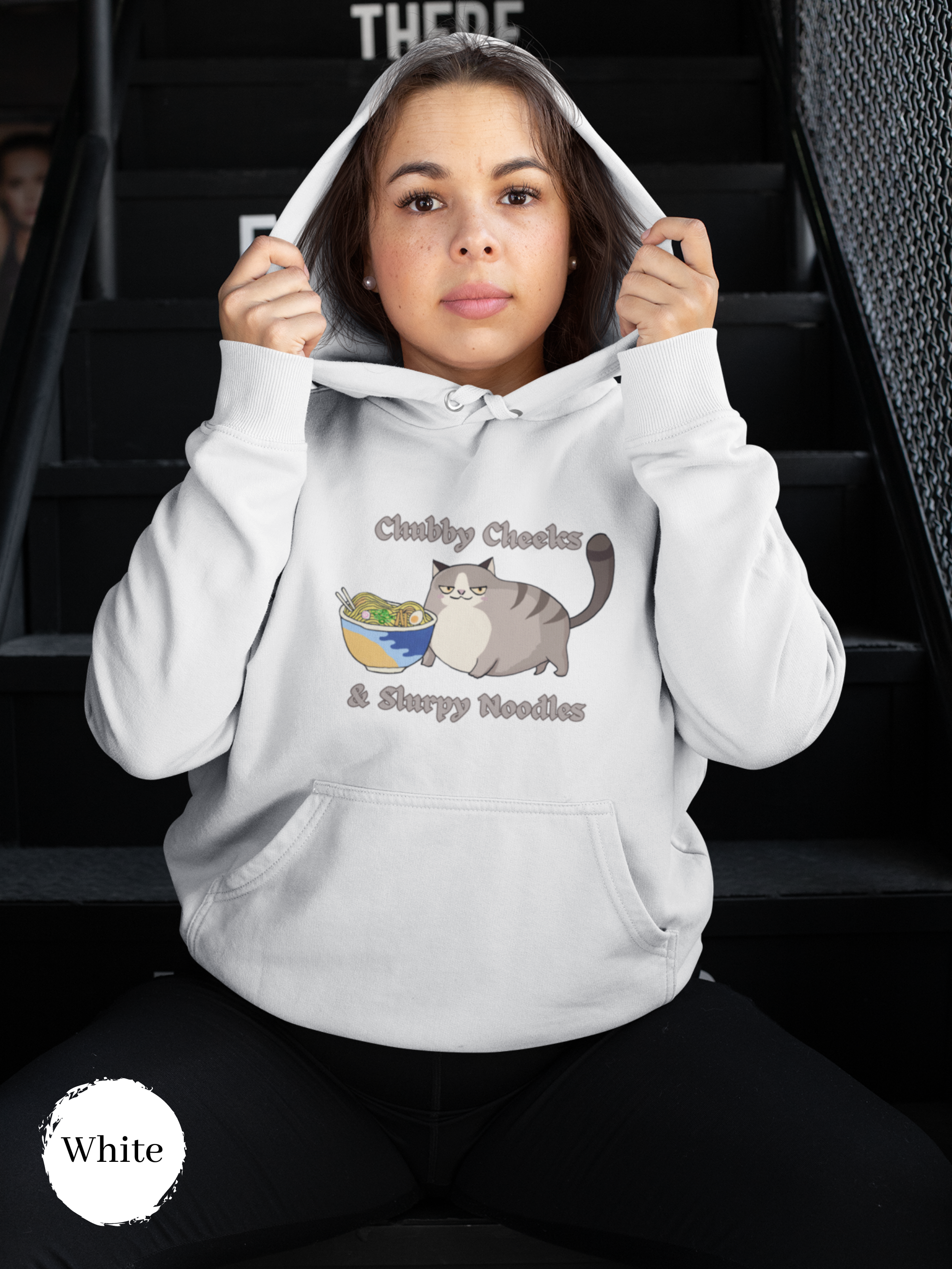 Ramen Hoodie: Chubby Cheeks & Slurpy Noodles - A Deliciously Adorable Combination of Foodie and Pun Hoodies