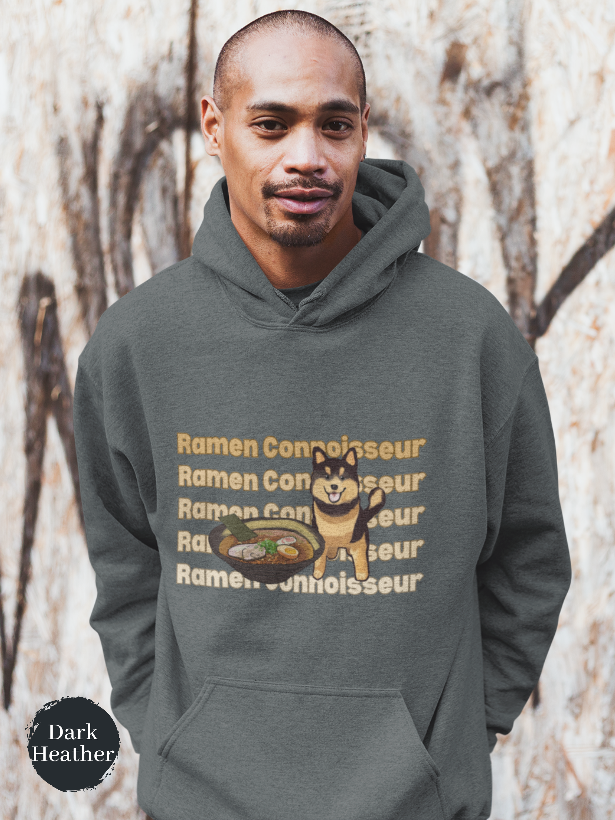 Ramen Hoodie: Black Shiba Ramen Connoisseur - Foodie Hoodies with Asian Food and Ramen Art for Shiba Lovers and Pun Enthusiasts