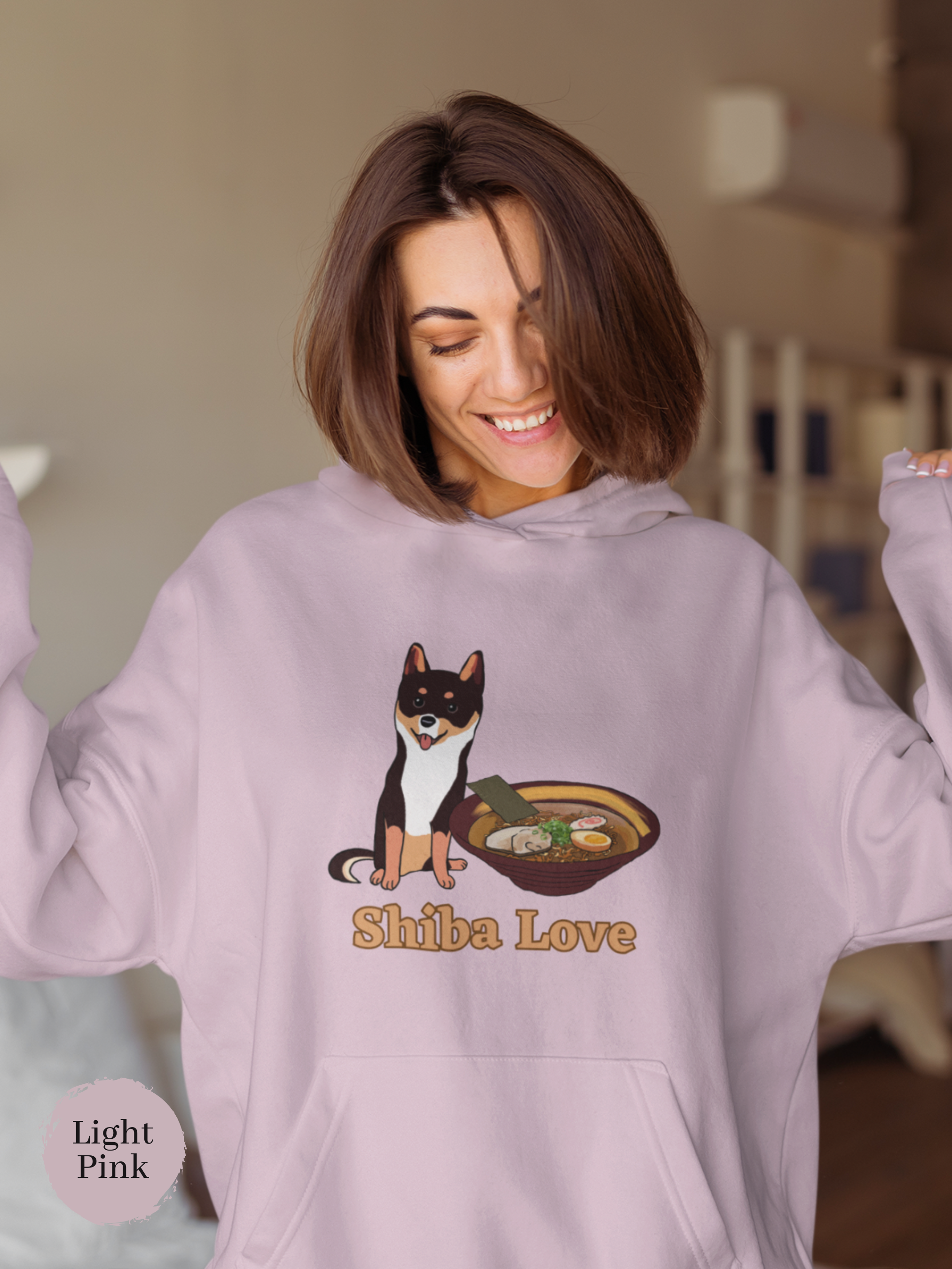 Ramen Hoodie: Shiba Love - A Cute and Cozy Asian Foodie Sweatshirt with Shiba Inu and Ramen Art