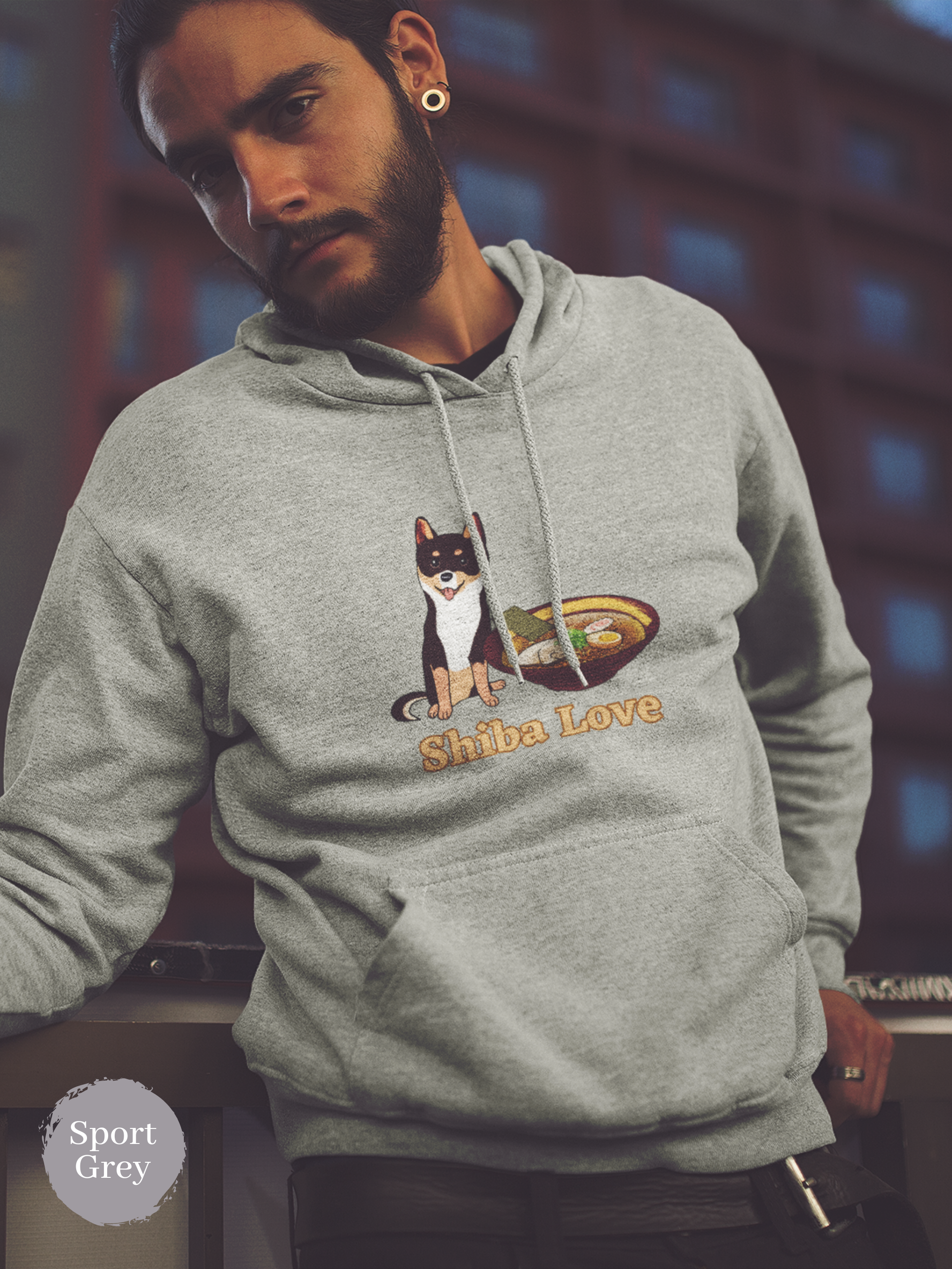 Ramen Hoodie: Shiba Love - A Cute and Cozy Asian Foodie Sweatshirt with Shiba Inu and Ramen Art