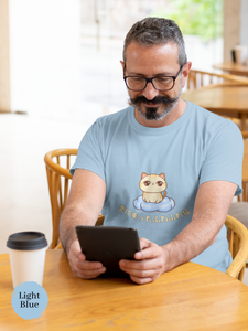 Cat T-shirt: Fluffy Cat Floating on a Cloud - Japanese-inspired Cat Art