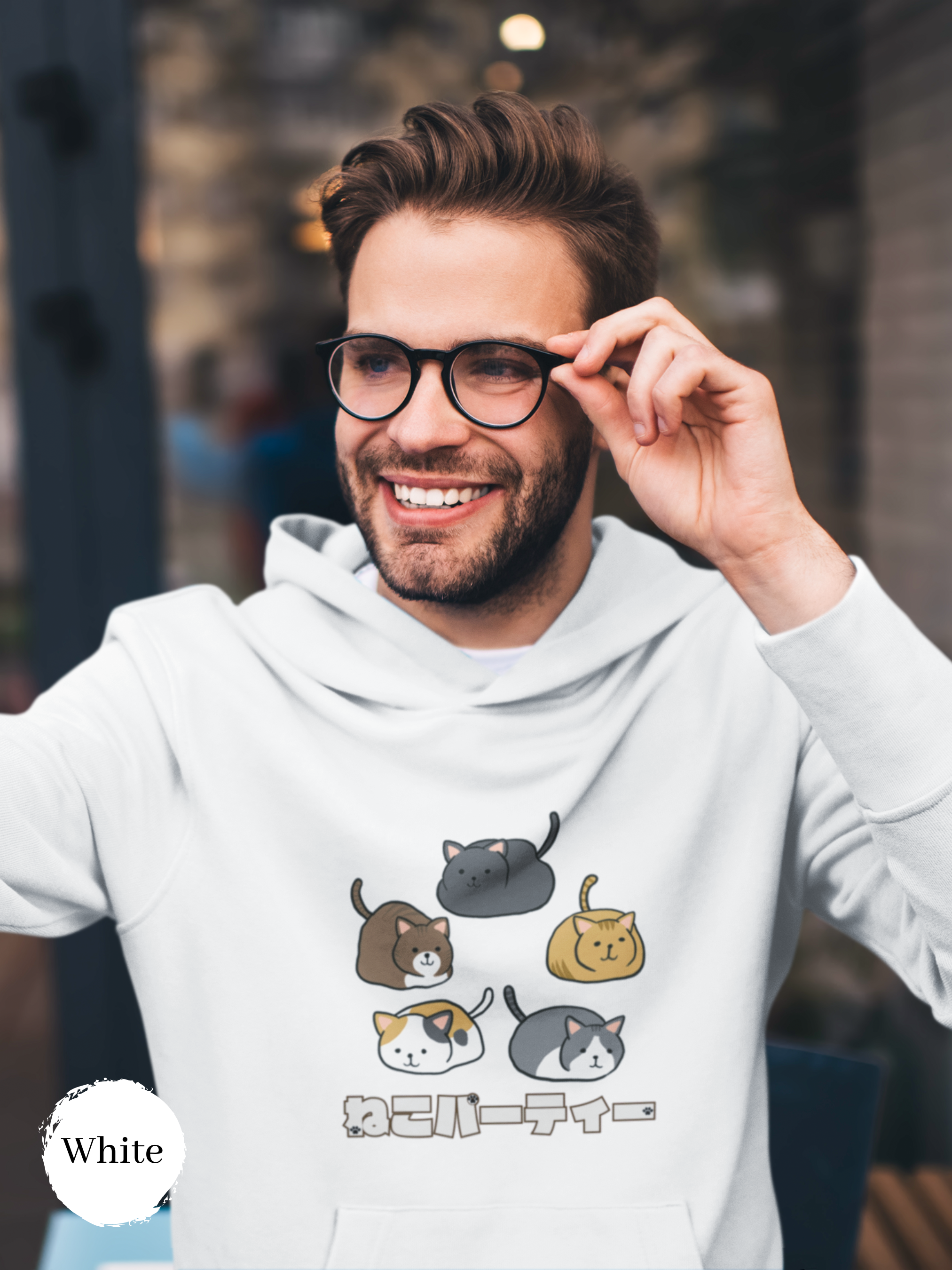 Cat Hoodie: Neko Party Gathering - Adorable Cat Art and Fun Hooded Sweatshirt Design