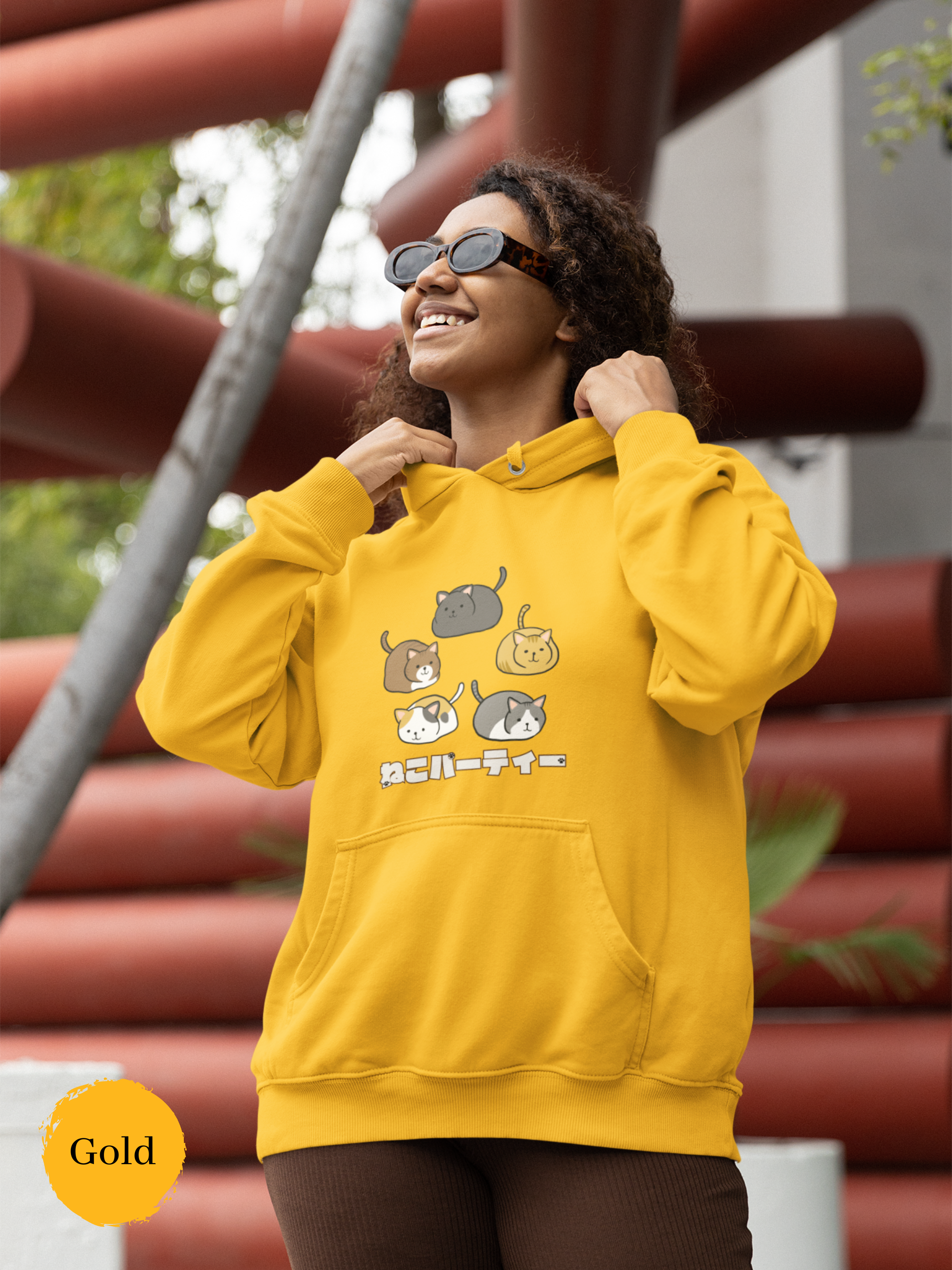 Cat Hoodie: Neko Party Gathering - Adorable Cat Art and Fun Hooded Sweatshirt Design