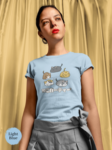 Cat T-shirt: "Neko Party" - Japanese-inspired Cat Art Print Tee for Cat Lovers and Fans of Unique Japanese Shirts