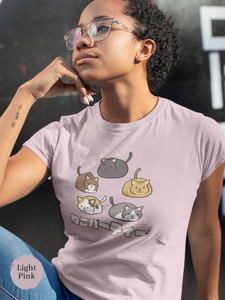 Cat T-shirt: "Neko Party" - Japanese-inspired Cat Art Print Tee for Cat Lovers and Fans of Unique Japanese Shirts