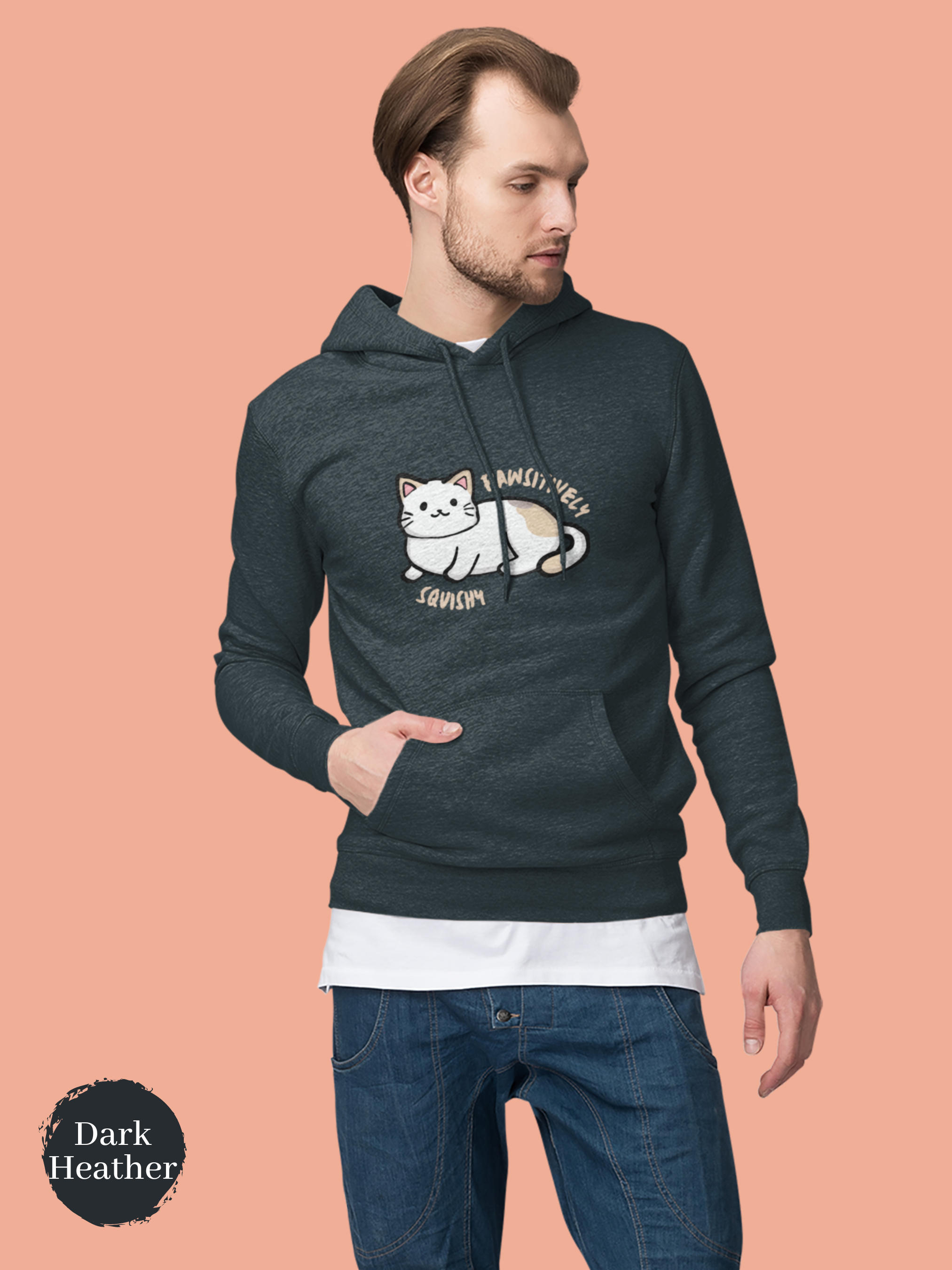 Cat Hoodie: Pawsitively Squishy Feline Delight with Chubby Cat Art, Perfect for Cat Lovers and Punning Enthusiasts, Cozy Stylish Cat Hoodie