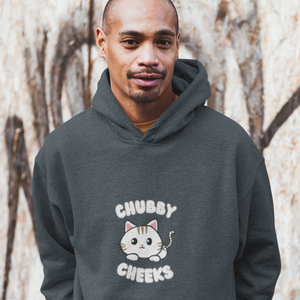 Cat Hoodie: Chubby Cheeks Cozy Comfort - Adorable Cat Art and Purrfect Pun Hoodies for Feline Fans
