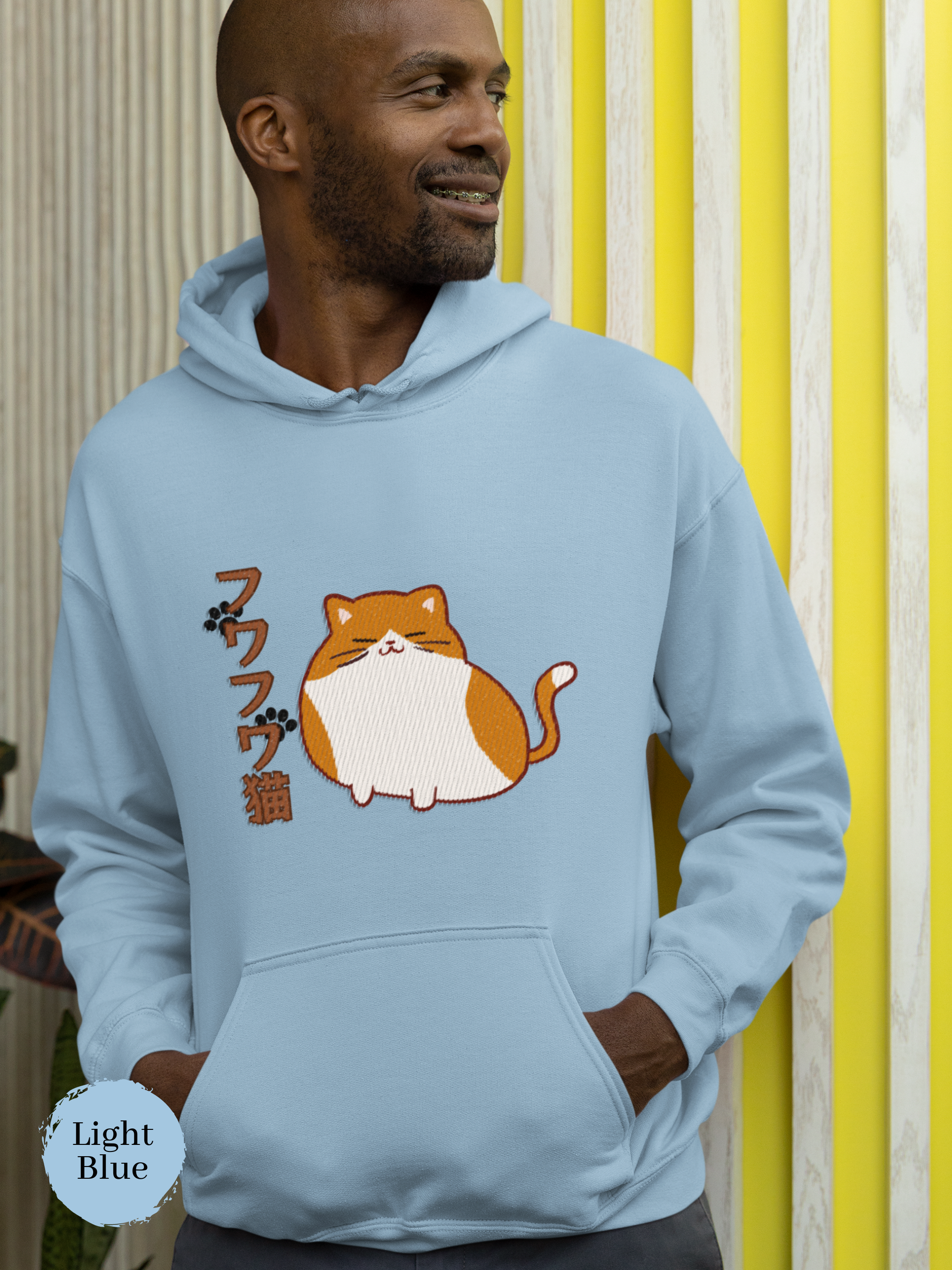 Cat Hoodie Chubby Mochi Cat Illustration Cat Lover s Sweatshirt