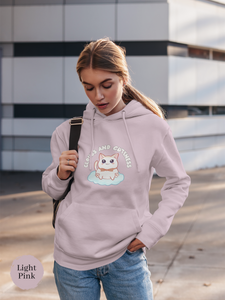 Cat Hoodie: Clouds and Cuteness - Adorable Cat Art on a Cozy Hooded Sweatshirt