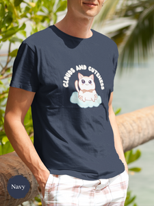 Cat T-shirt: Clouds and Cuteness - Japanese-Inspired Cat Art Shirt for Cat Lovers