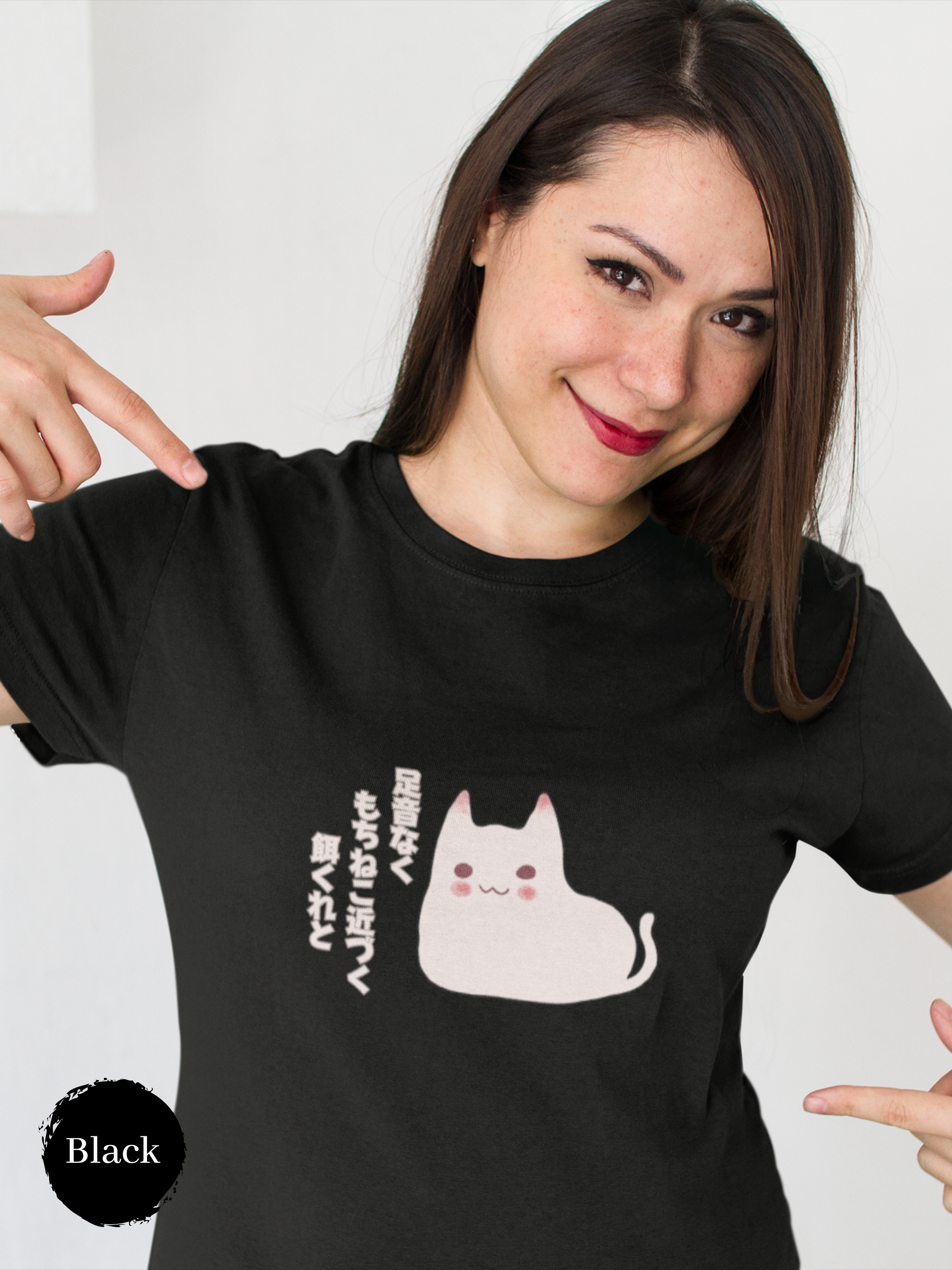 Mochi Cat T-shirt: Adorable Japanese Foodie Japanese Haiku Shirt with Cat Art Featuring the Sweet Mochi Cat