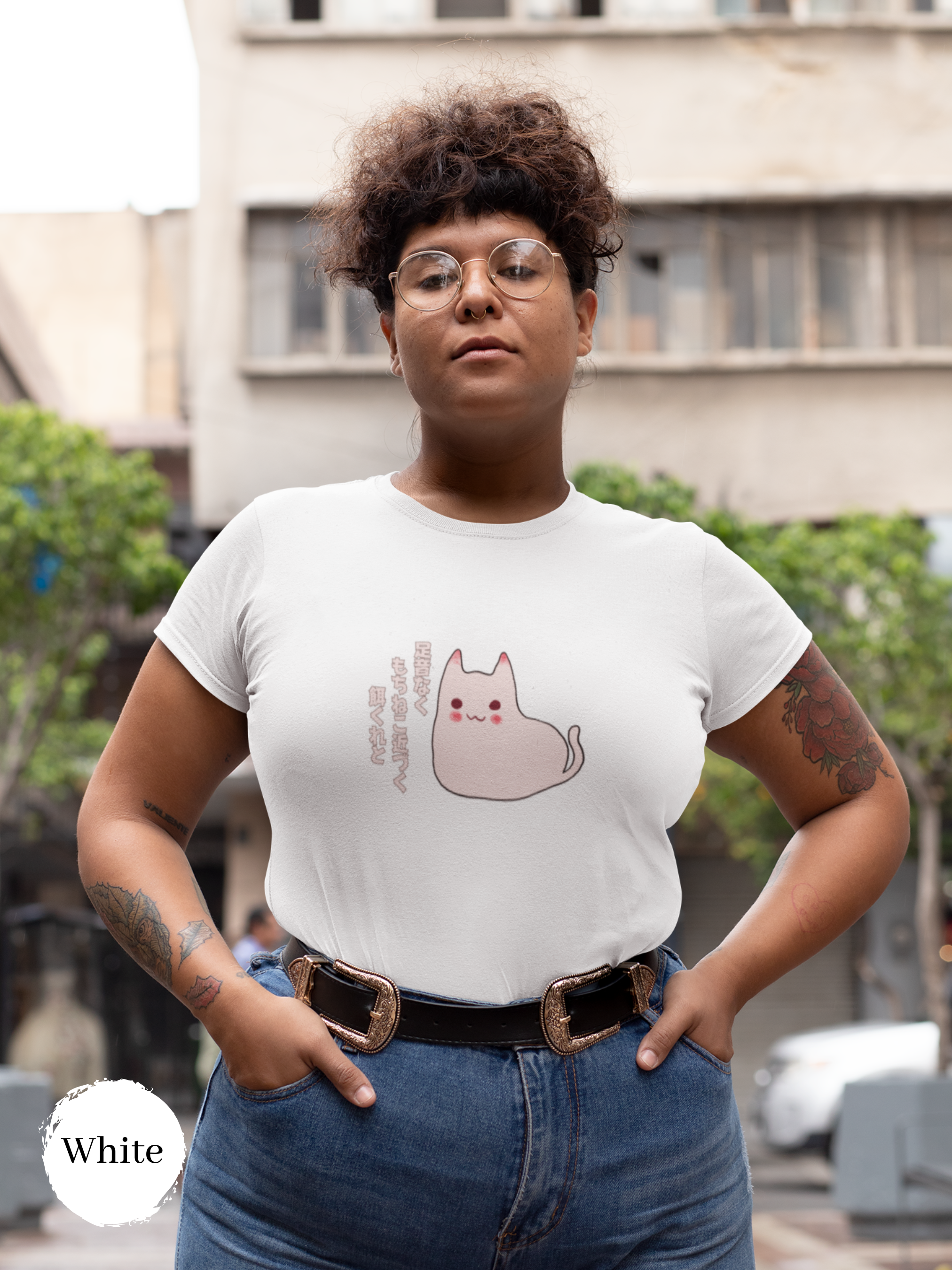 Mochi Cat T-shirt: Adorable Japanese Foodie Japanese Haiku Shirt with Cat Art Featuring the Sweet Mochi Cat