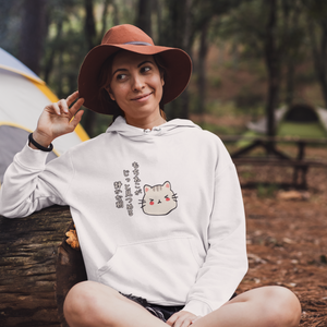 Squishy Mochi Cat Hoodie with Japanese Haiku Art: Asian Foodie and Pun Hoodie