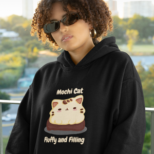 Ramen Hoodie: Mochi Cat Fluffy and Filling Hoodie - Cute Japanese Kawaii Squishy Plush Cat with Foodie Hoodie and Pun Hoodie