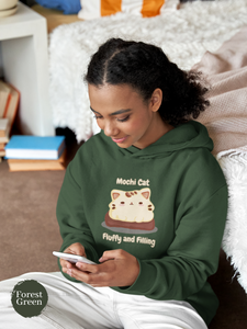 Ramen Hoodie: Mochi Cat Fluffy and Filling Hoodie - Cute Japanese Kawaii Squishy Plush Cat with Foodie Hoodie and Pun Hoodie