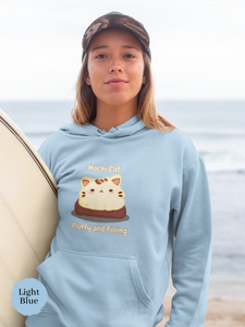 Ramen Hoodie: Mochi Cat Fluffy and Filling Hoodie - Cute Japanese Kawaii Squishy Plush Cat with Foodie Hoodie and Pun Hoodie