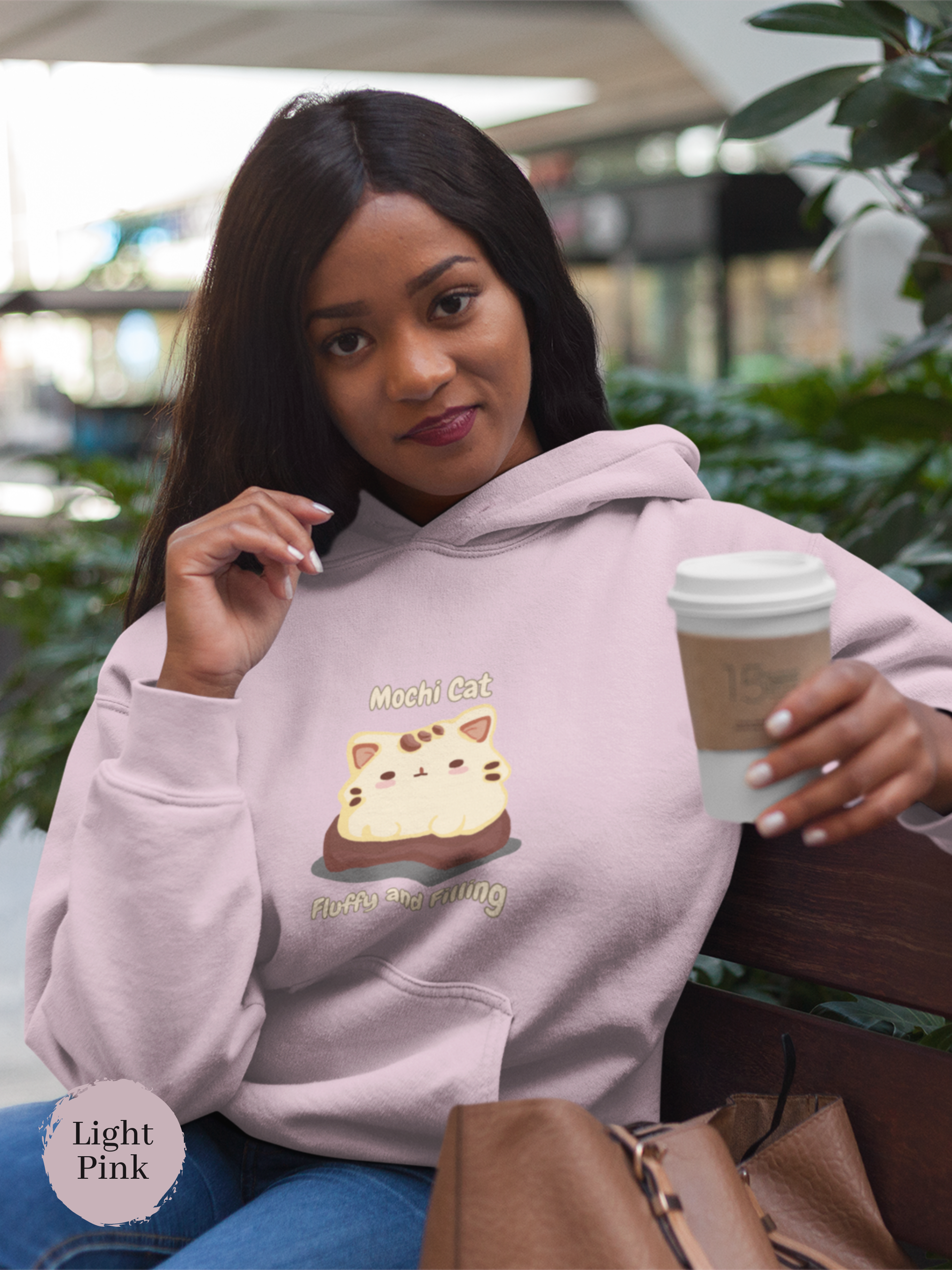 Ramen Hoodie: Mochi Cat Fluffy and Filling Hoodie - Cute Japanese Kawaii Squishy Plush Cat with Foodie Hoodie and Pun Hoodie