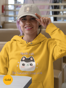 Ramen Hoodie Sweatshirt: Mochi Cat - The Sweetest Treat of All - Japanese Mochi Cat Foodie Hoodie with Mochi Donut and Squishy Design