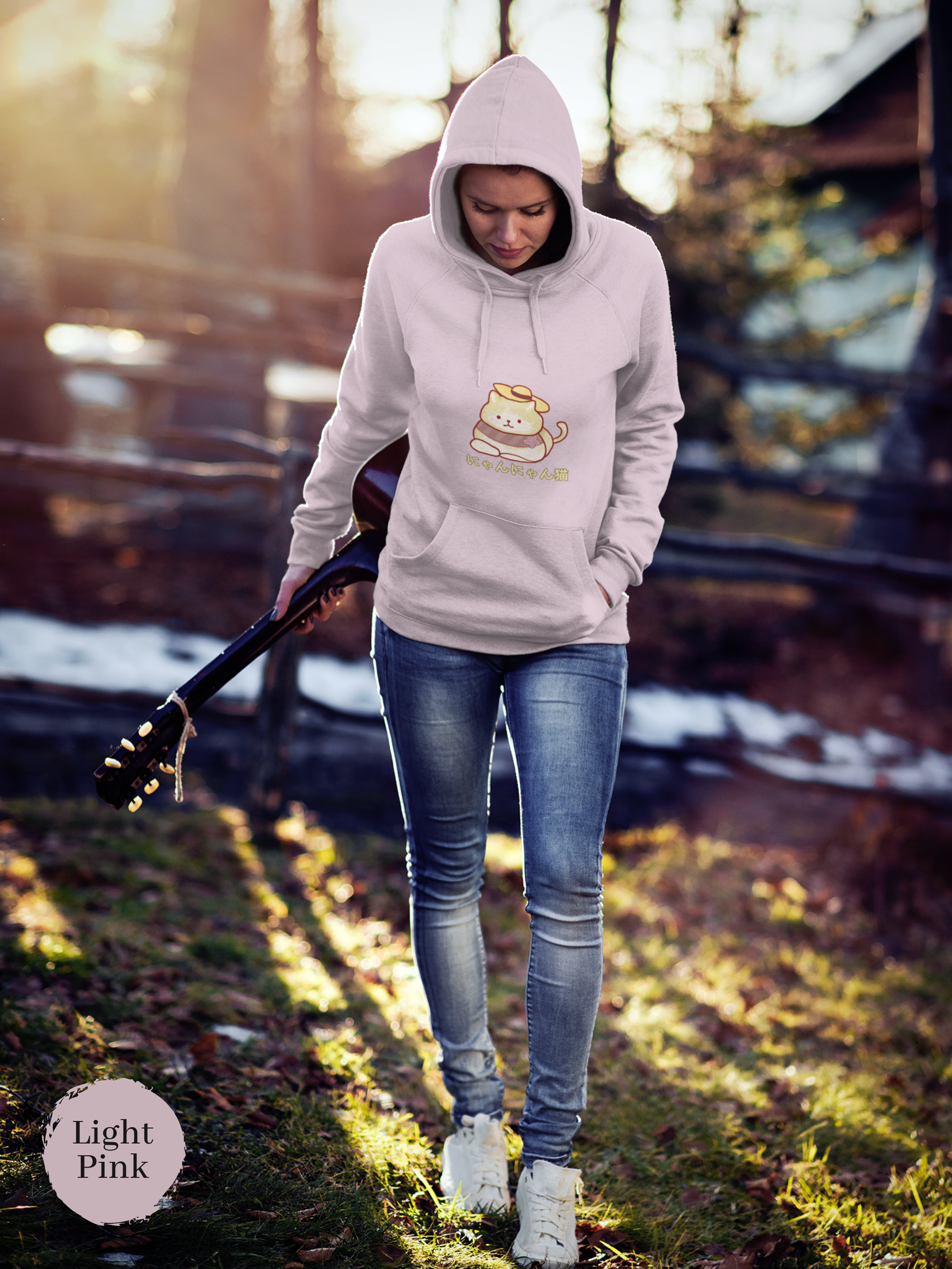 Cat Hoodie: Nyan Nyan Neko Delight - Adorable Cat Art and Cozy Comfort Combined in this Cute Cat Hooded Sweatshirt