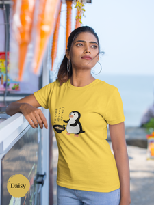 Ramen T-shirt: Penguins Gathering for a Delicious Ramen Feast - Japanese Haiku and Art Inspired Shirt