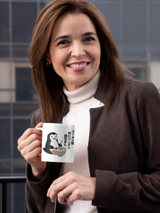 Penguin Coffee Mug: Charming Ramen Shop Haiku - Smiling Penguin Illustration - Penguin Art - Penguin Mug for Tea and Coffee Lovers