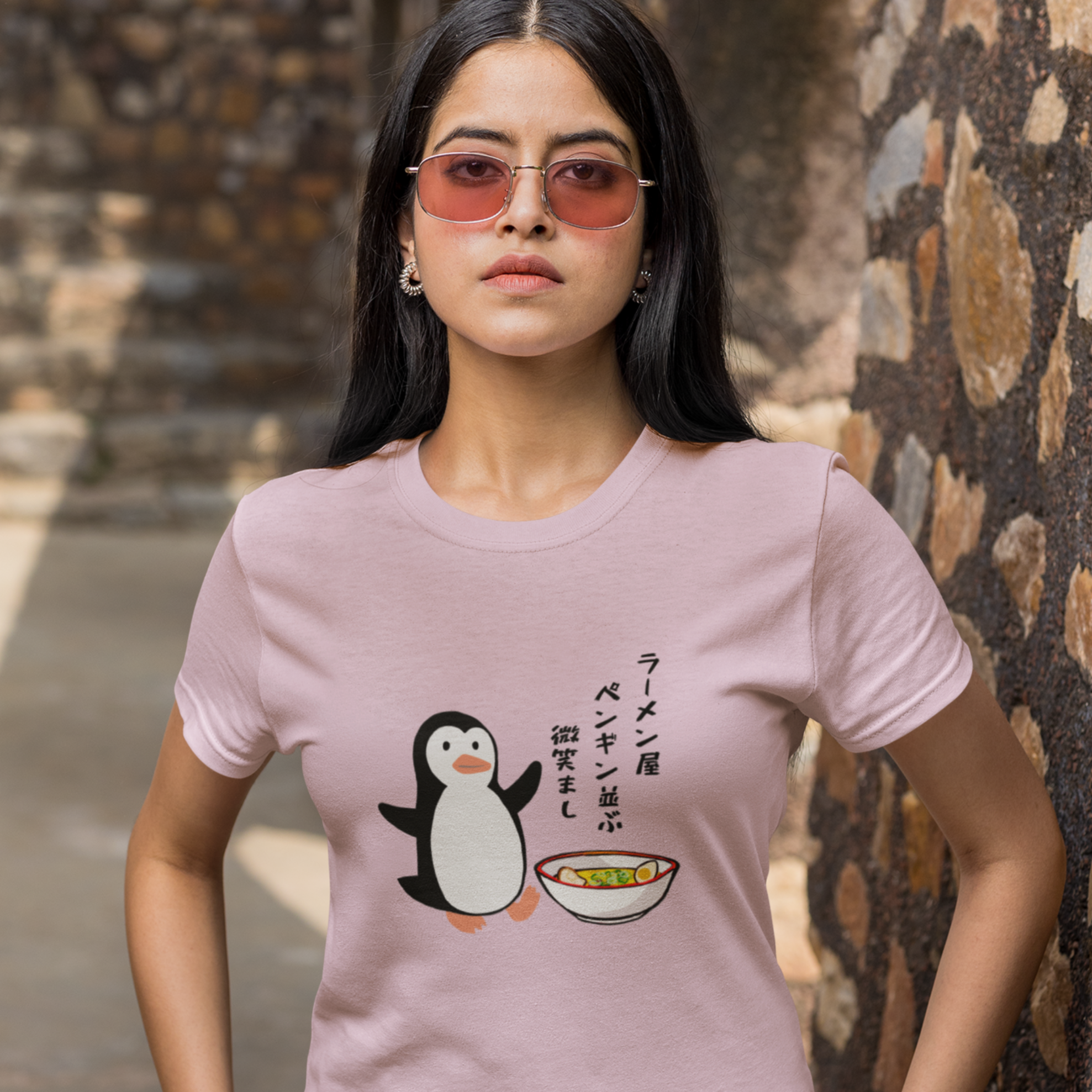 Ramen T-shirt: Whimsical Penguins and Delightful Ramen Art - A Haiku-Inspired Japanese Foodie Shirt