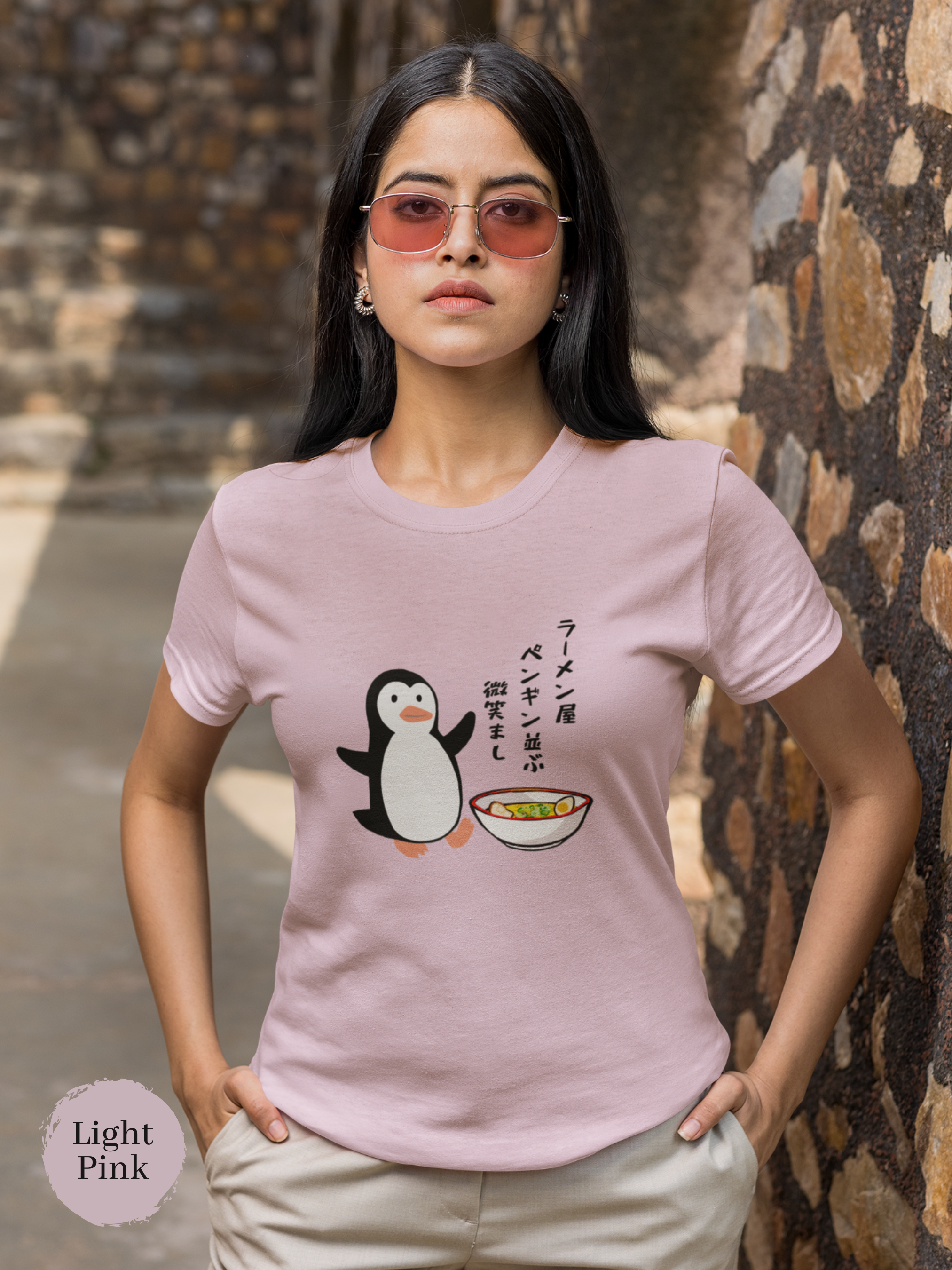 Ramen T-shirt: Whimsical Penguins and Delightful Ramen Art - A Haiku-Inspired Japanese Foodie Shirt