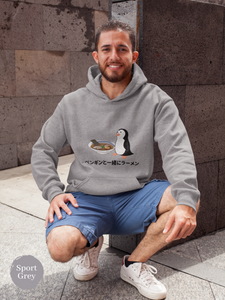 Ramen Hoodie: Penguin's Ramen Adventure - Foodie Delight, Asian Art, and Punny Goodness Combined