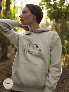 Ramen Hoodie: Penguin Haiku Sweatshirt Featuring a Cute Penguin Enjoying a Bowl of Delicious Ramen Noodles