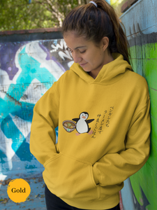 Ramen Hoodie: Japanese Haiku Sweatshirt with Penguins Eating Ramen Together in Harmony - Asian Foodie Hoodie with Cute Ramen Art