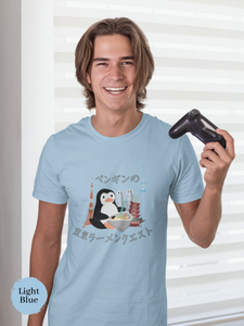 Funny Penguin Ramen Japan Shirt, Penguin TShirt, Penguin Lover Shirts, Penguin Lover Gift, Cute Penguin T Shirt, Penguin with Tokyo Skyline