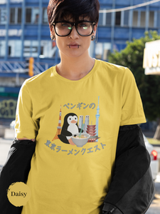 Funny Penguin Ramen Japan Shirt, Penguin TShirt, Penguin Lover Shirts, Penguin Lover Gift, Cute Penguin T Shirt, Penguin with Tokyo Skyline