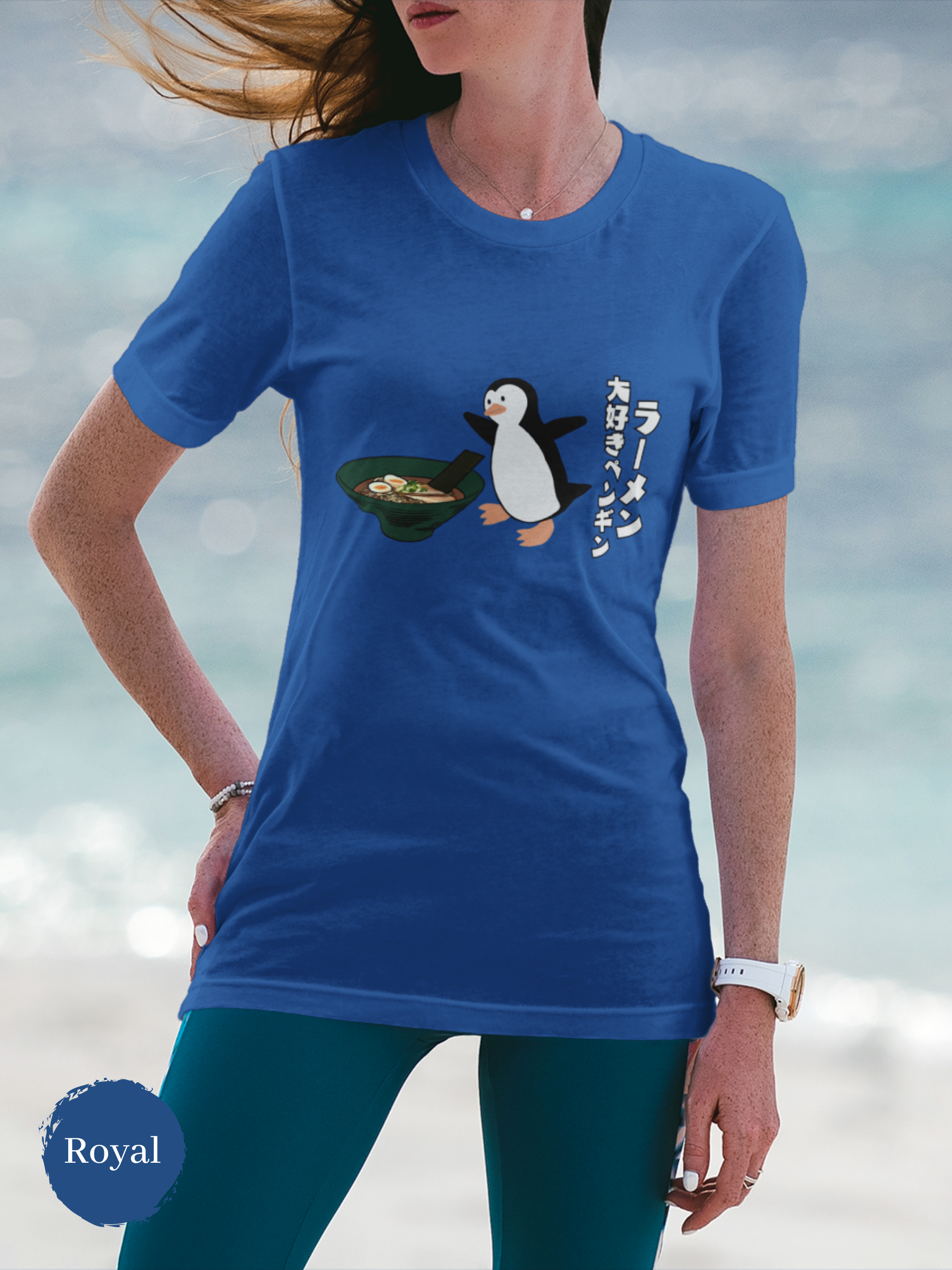 Penguin Ramen T-shirt: Embrace Japanese Cuisine with the Ramen-Loving Penguin - A Foodie Shirt Featuring Vibrant Ramen Art
