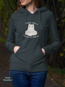 Cat Hoodie: Cloudy with a Chance of Meows - Cute Chubby Cat Art on Cloud - Purrrfect Puns and Cozy Hoodies Combined